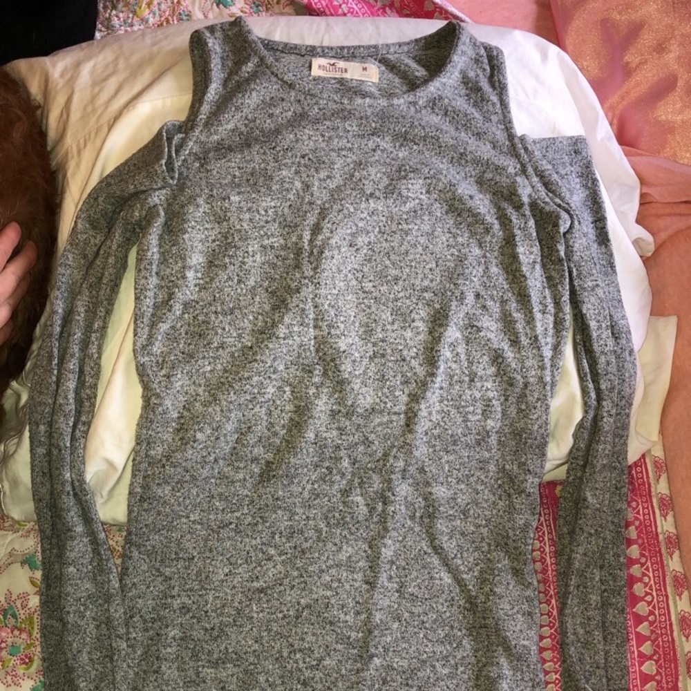 Gray off the shoulder shirt